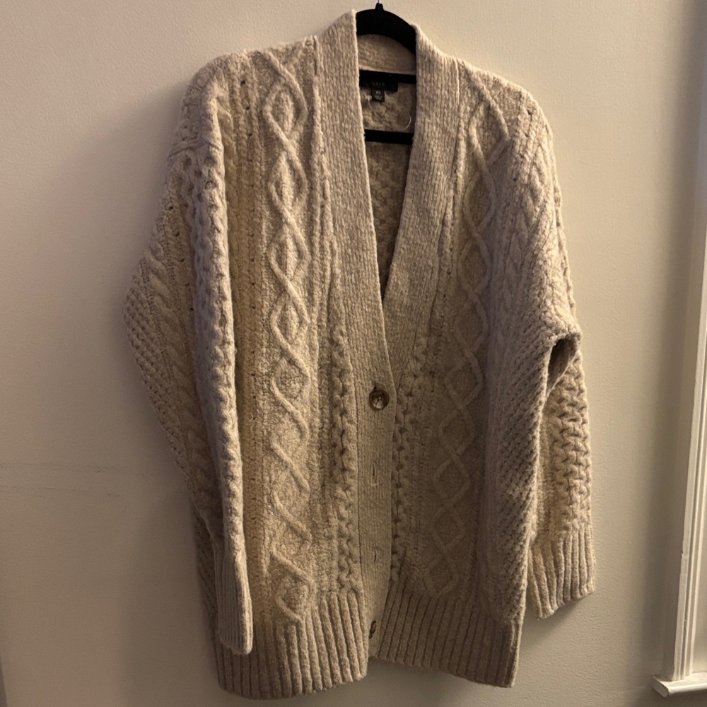 J. Crew Beige Cable Knit Cardigan
